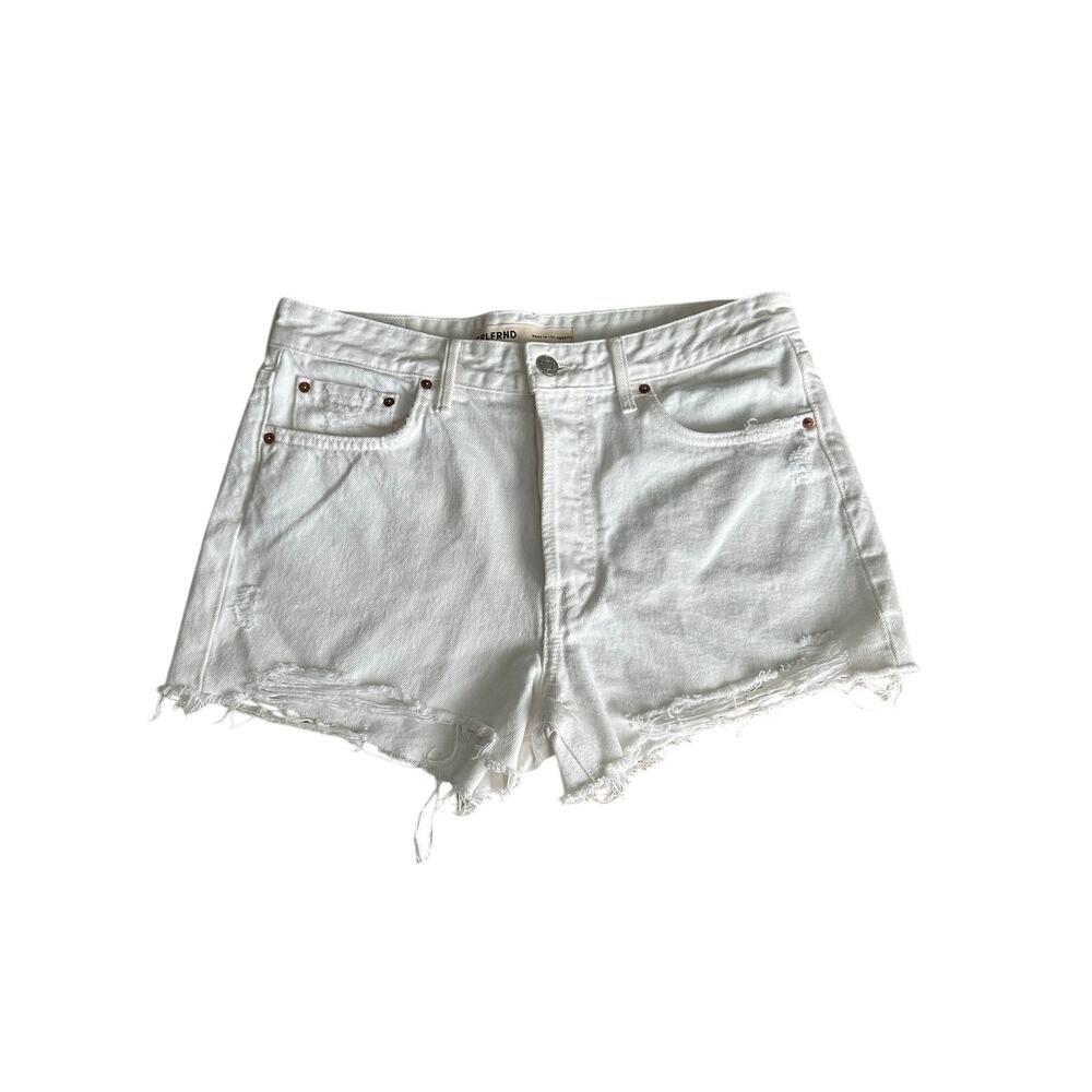 GRLFRND Helena High Rise Cut Off Distressed Jean Shorts Topanga 27